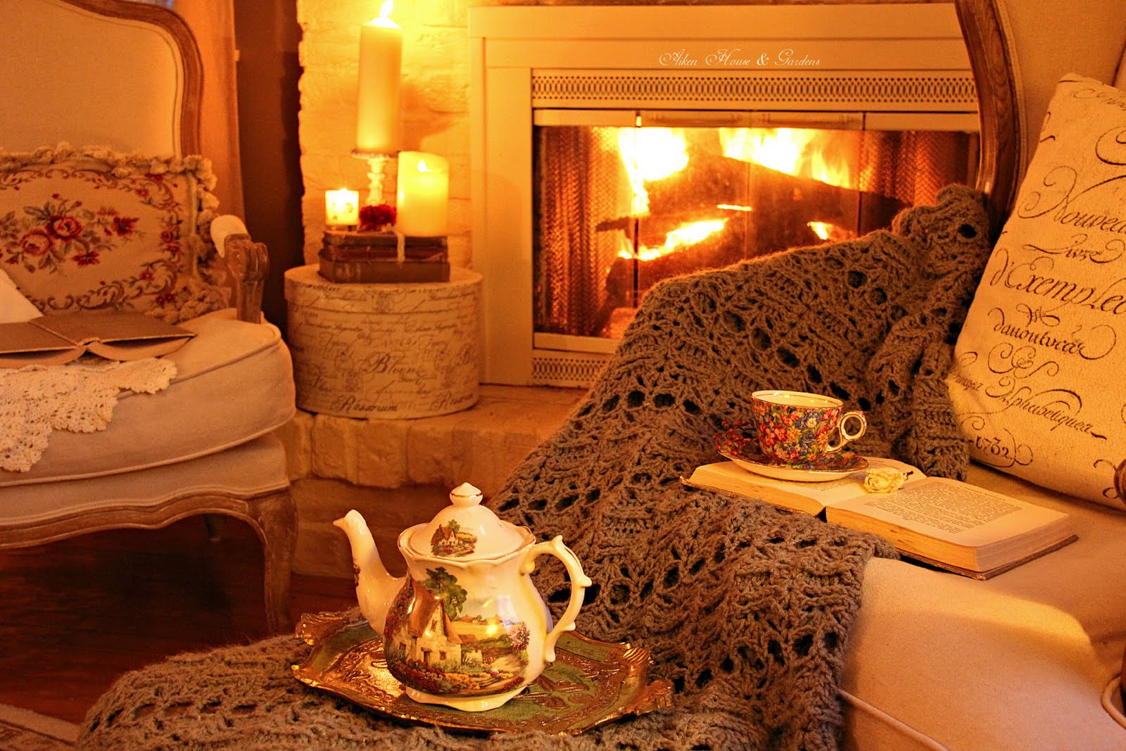Cozy evening ritual with tea and soft blanket in Norway